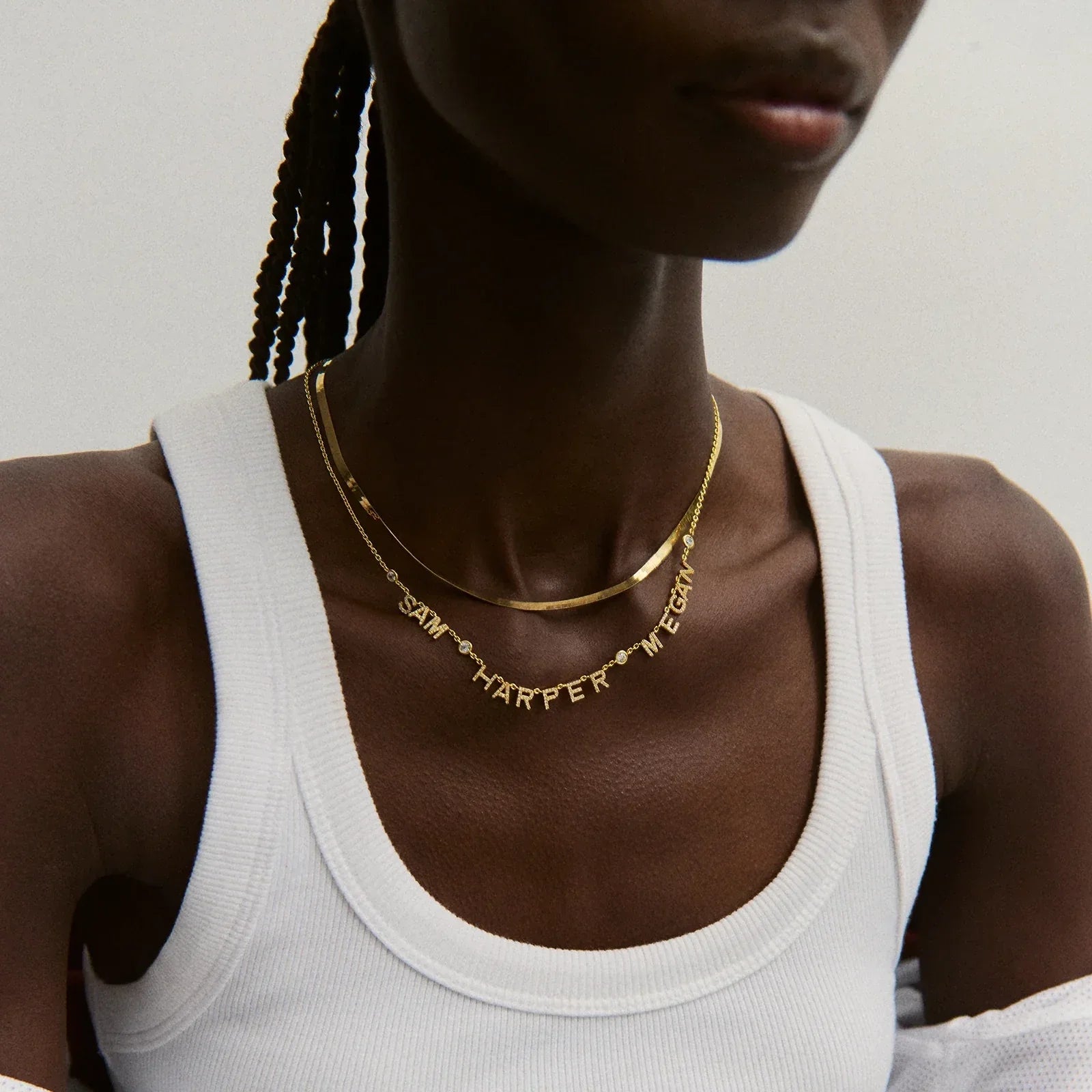 14K Gold Custom Multi Name Necklace - 2 Names