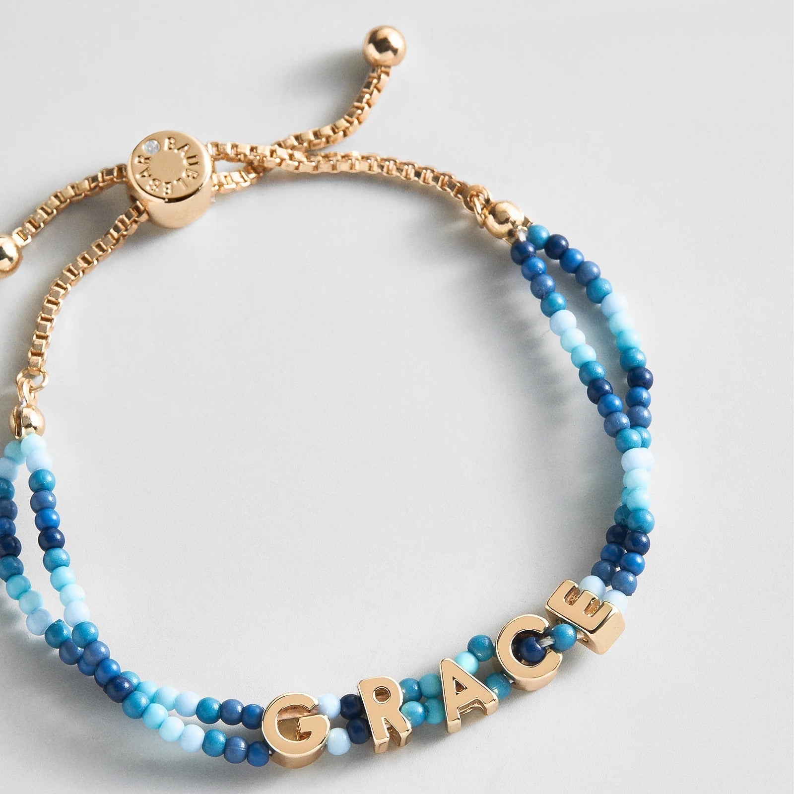 Bead Mine Kids' Custom Name Bracelet - Blue Multi