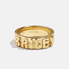 14K Gold Cigar Band Custom Ring - Gold