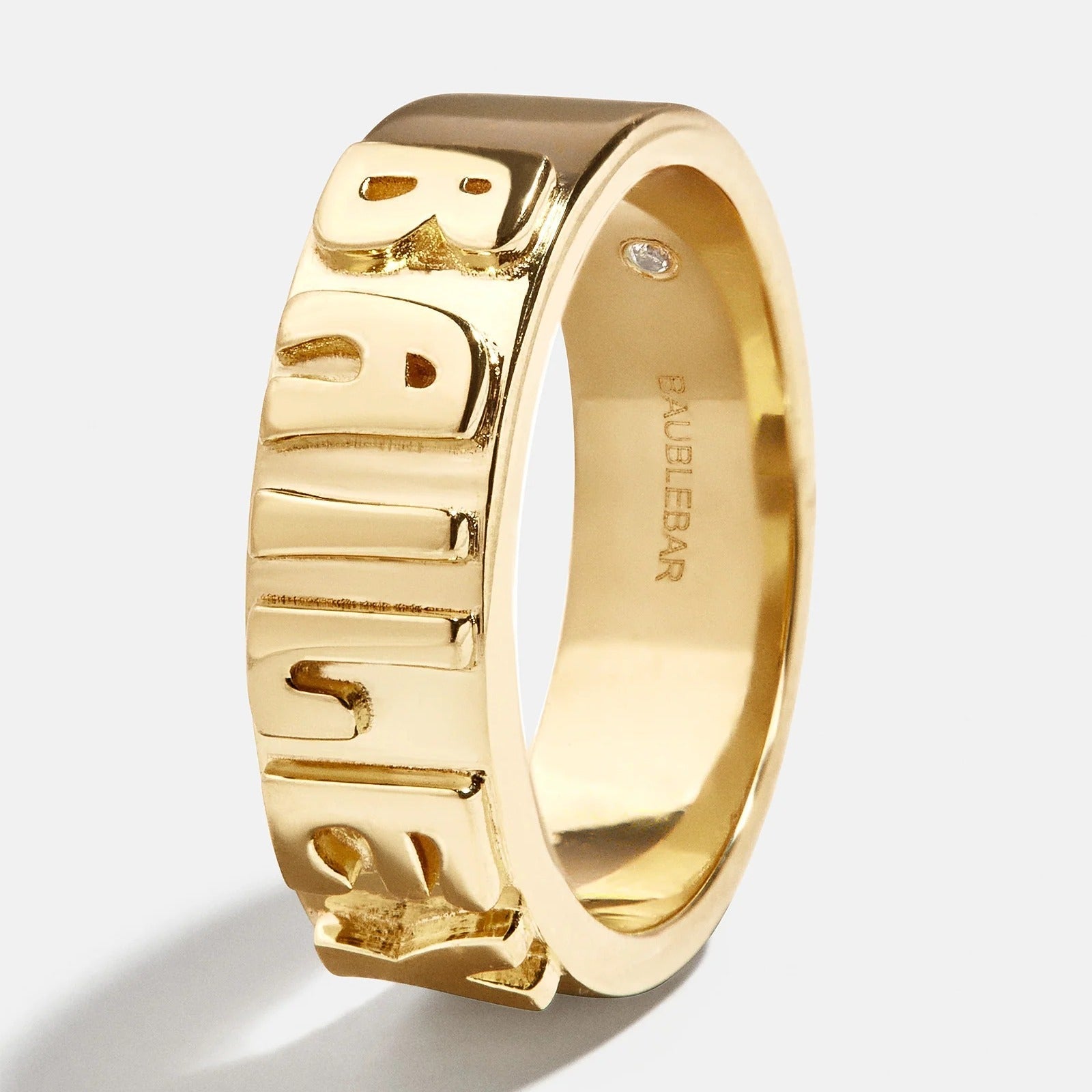 14K Gold Cigar Band Custom Ring - Gold