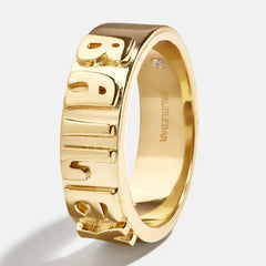 14K Gold Cigar Band Custom Ring - Gold