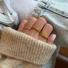 14K Gold Cigar Band Custom Ring - Gold