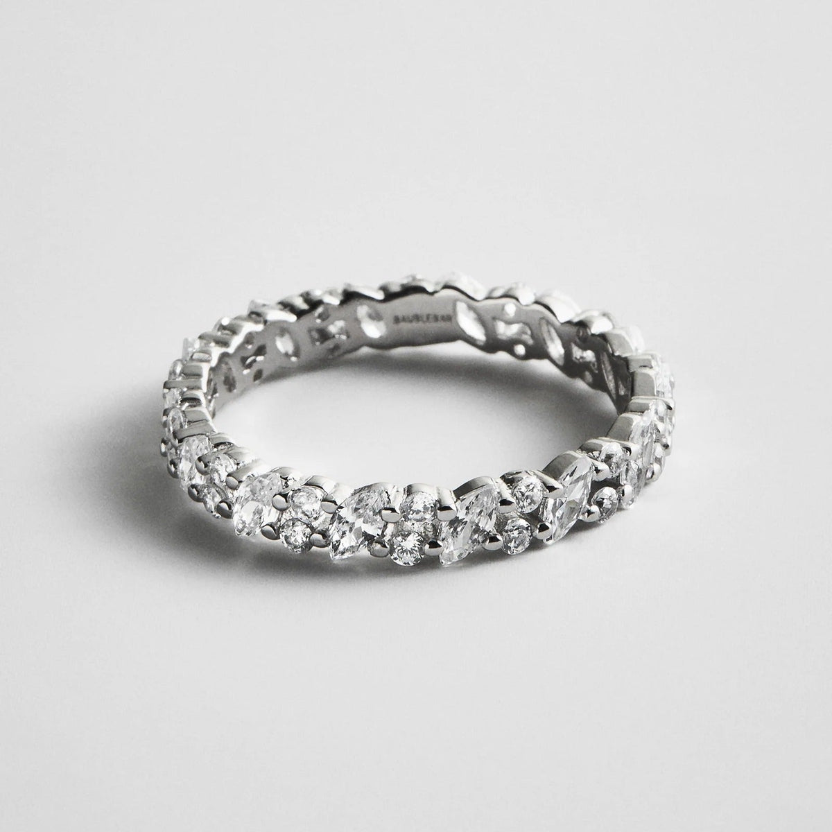 Alexandra Sterling Silver Crystal Ring - Silver/Pavé