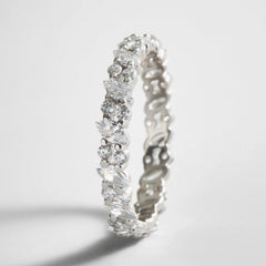 Alexandra Sterling Silver Crystal Ring - Silver/Pavé