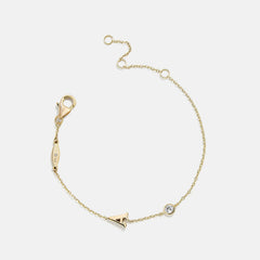 14K Gold Initial Birthstone Custom Bracelet - Crystal