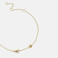 14K Gold Initial Birthstone Custom Bracelet - Topaz