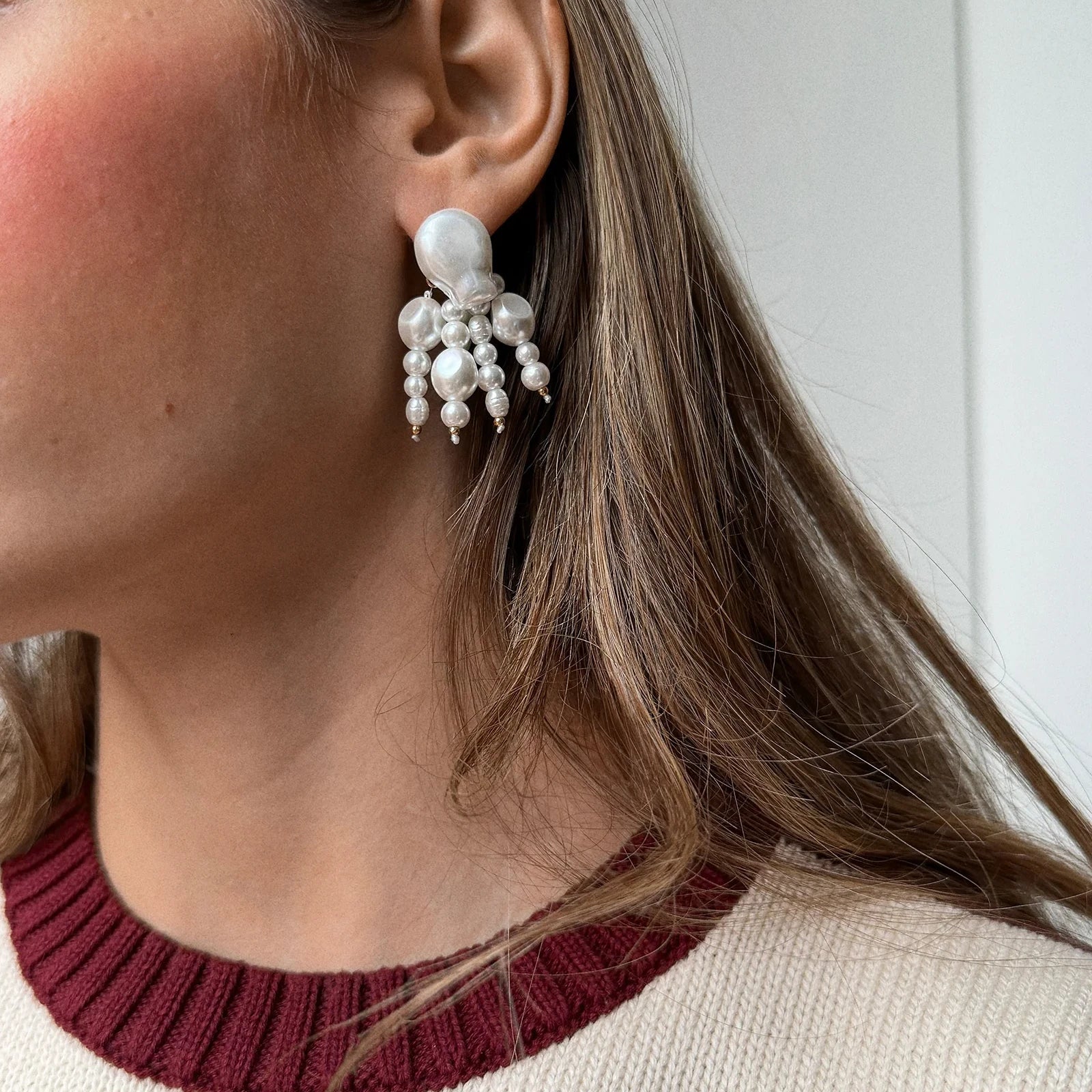 Adeline Statement Pearl Earrings - Pearl