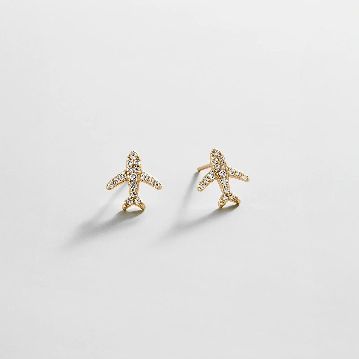 14K Gold Just For Fun Earrings - Airplane