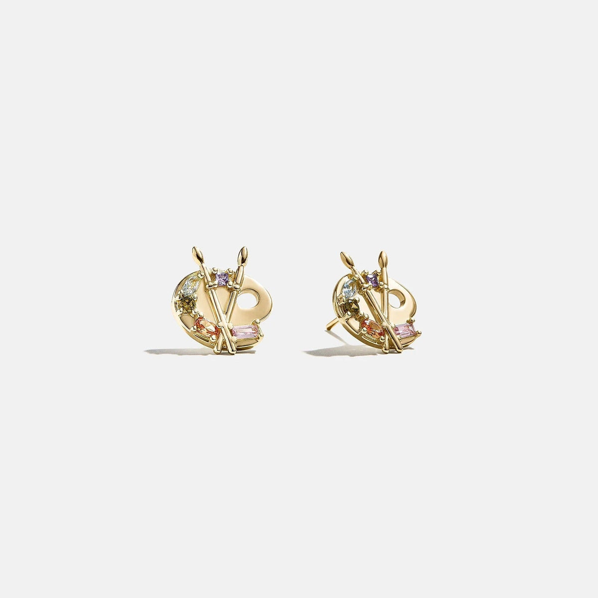 14K Gold Just For Fun Earrings - Painting Palette