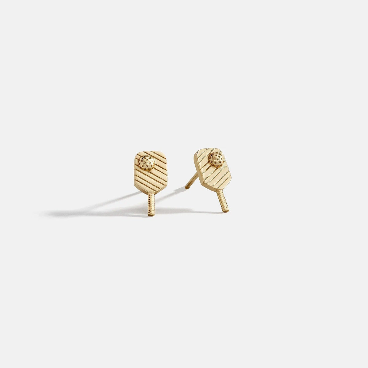 14K Gold Sports Delicate Studs - Pickleball