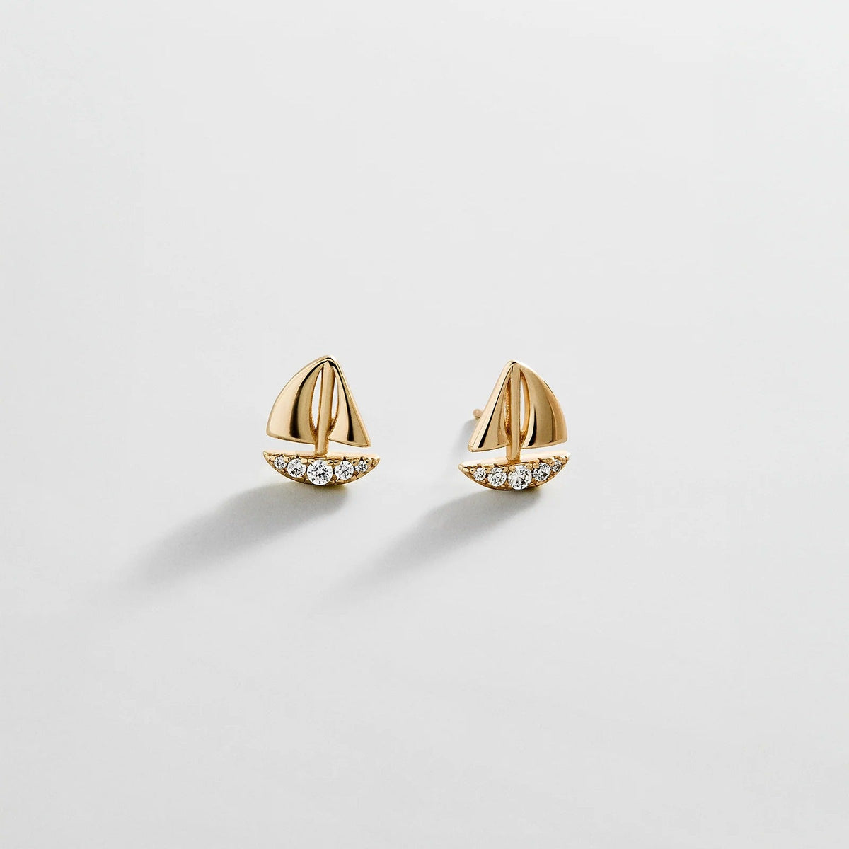 14K Gold Just For Fun Earrings - Sailboat
