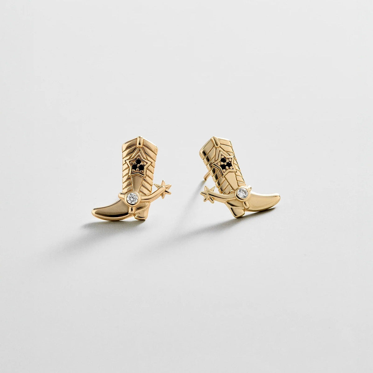 14K Gold Just For Fun Earrings - Cowboy Boot
