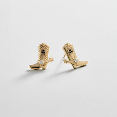 14K Gold Just For Fun Earrings - Cowboy Boot