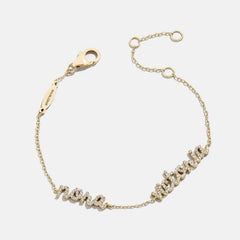 14K Gold/Pavé Custom Script Multi Name Bracelet - 2 Names