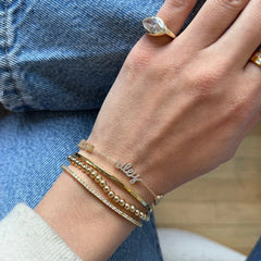 14K Gold/Pavé Custom Script Multi Name Bracelet - 3 Names