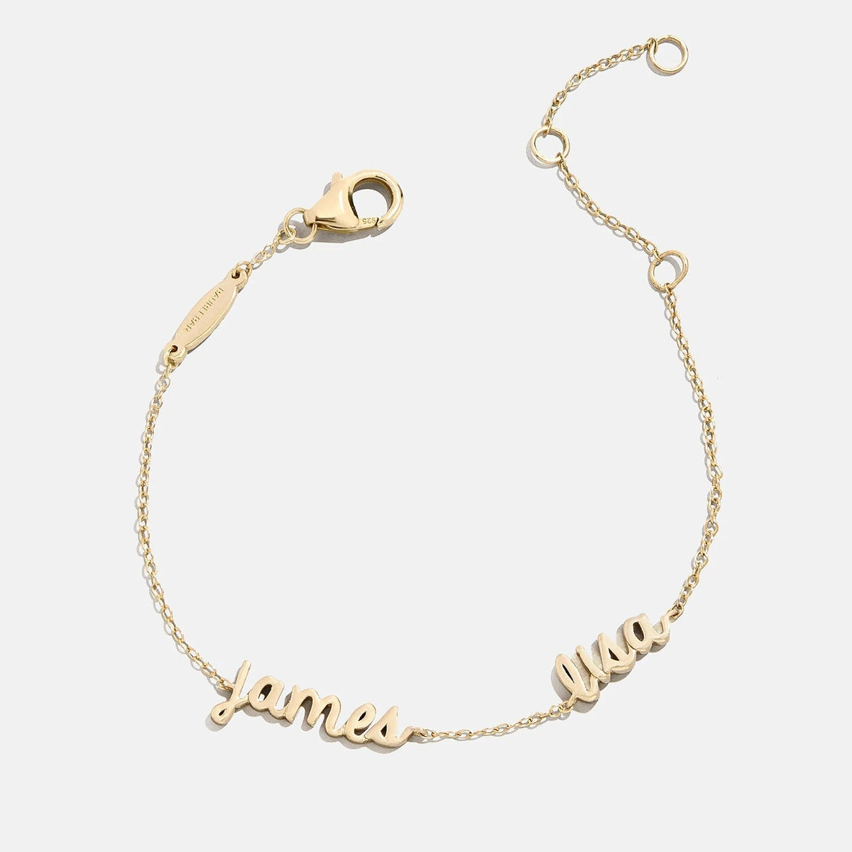 14K Gold Custom Script Multi Name Bracelet - 2 Names
