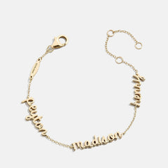 14K Gold Custom Script Multi Name Bracelet - 3 Names