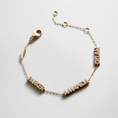14K Gold/Pavé Custom Block Multi Name Bracelet - 3 Names