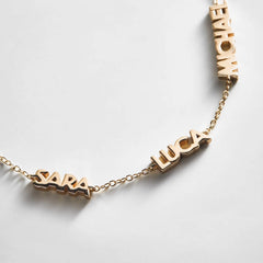14K Gold Custom Block Multi Name Bracelet - 3 Names