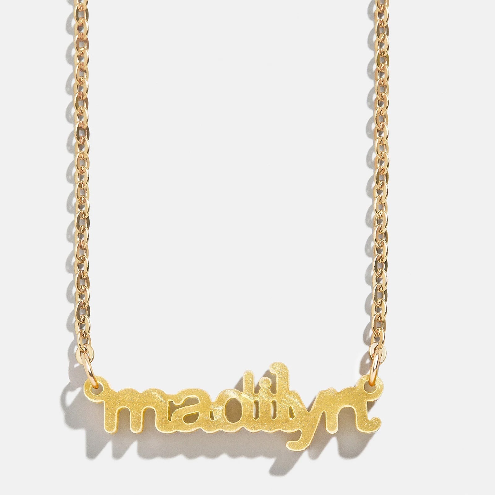 Acrylic Custom Nameplate Necklace - Gold