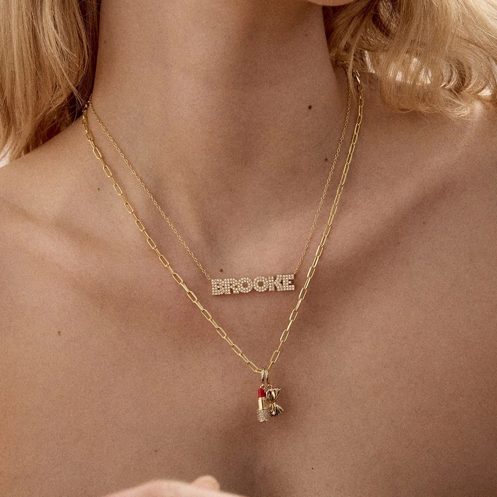 14K Gold Custom Nameplate Necklace - Bold