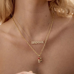 14K Gold Custom Nameplate Necklace - Bold