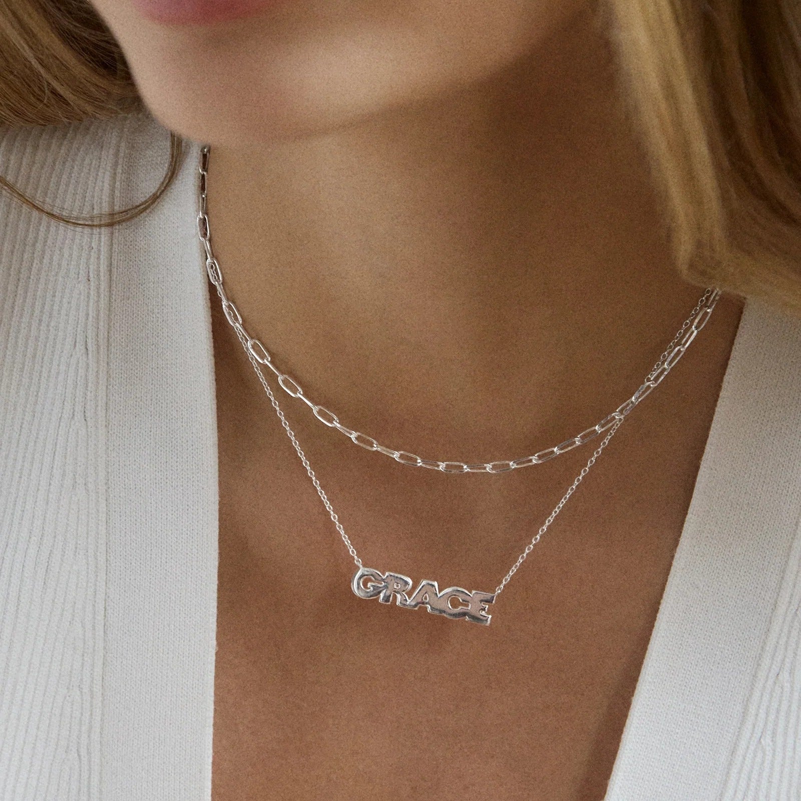 14K Gold Custom Nameplate Necklace - Bold