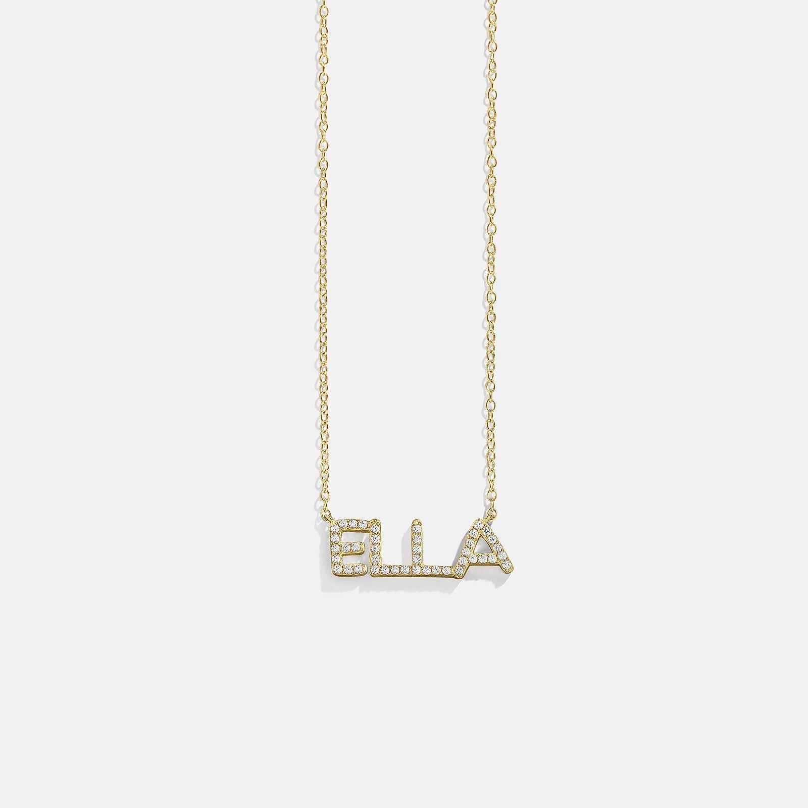 14K Gold Custom Nameplate Necklace - Organic