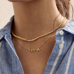 14K Gold Custom Nameplate Necklace - Organic