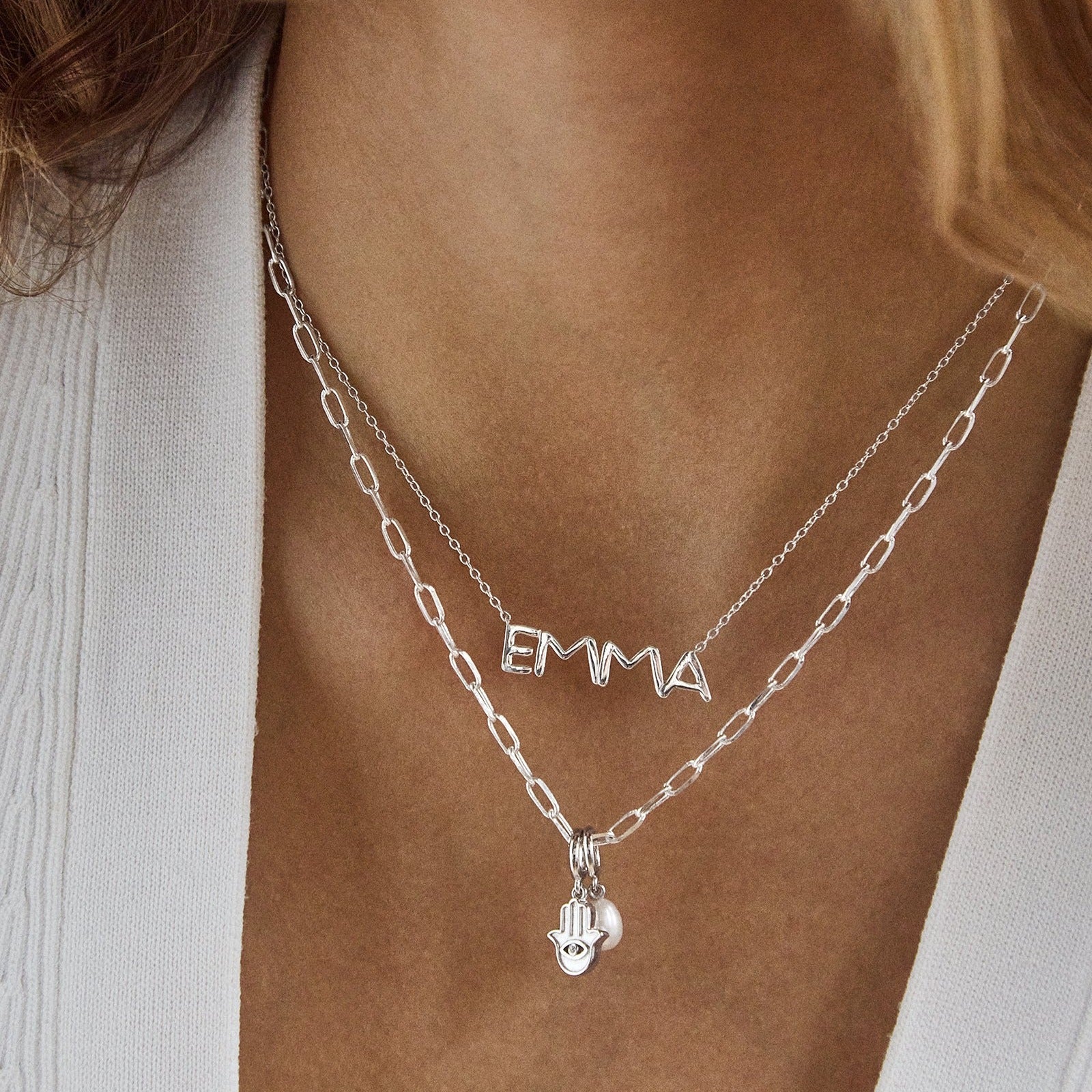14K Gold Custom Nameplate Necklace - Organic
