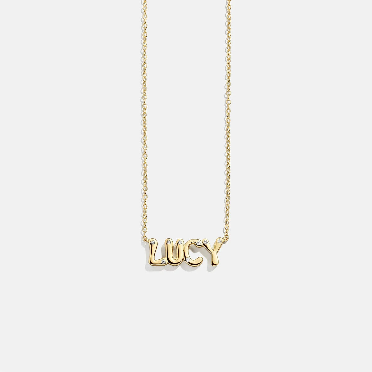 14K Gold Custom Nameplate Necklace - Bubble
