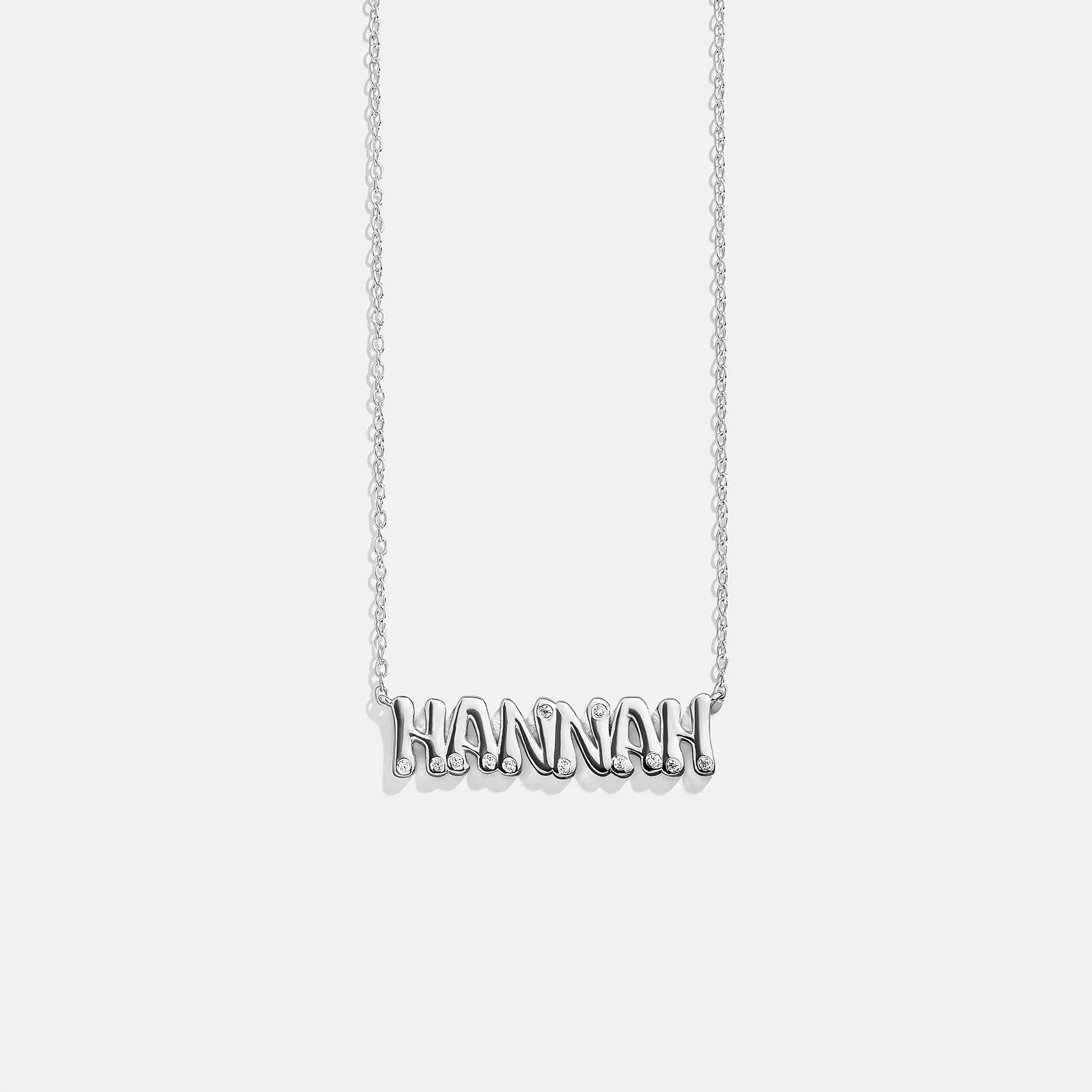 14K Gold Custom Nameplate Necklace - Bubble