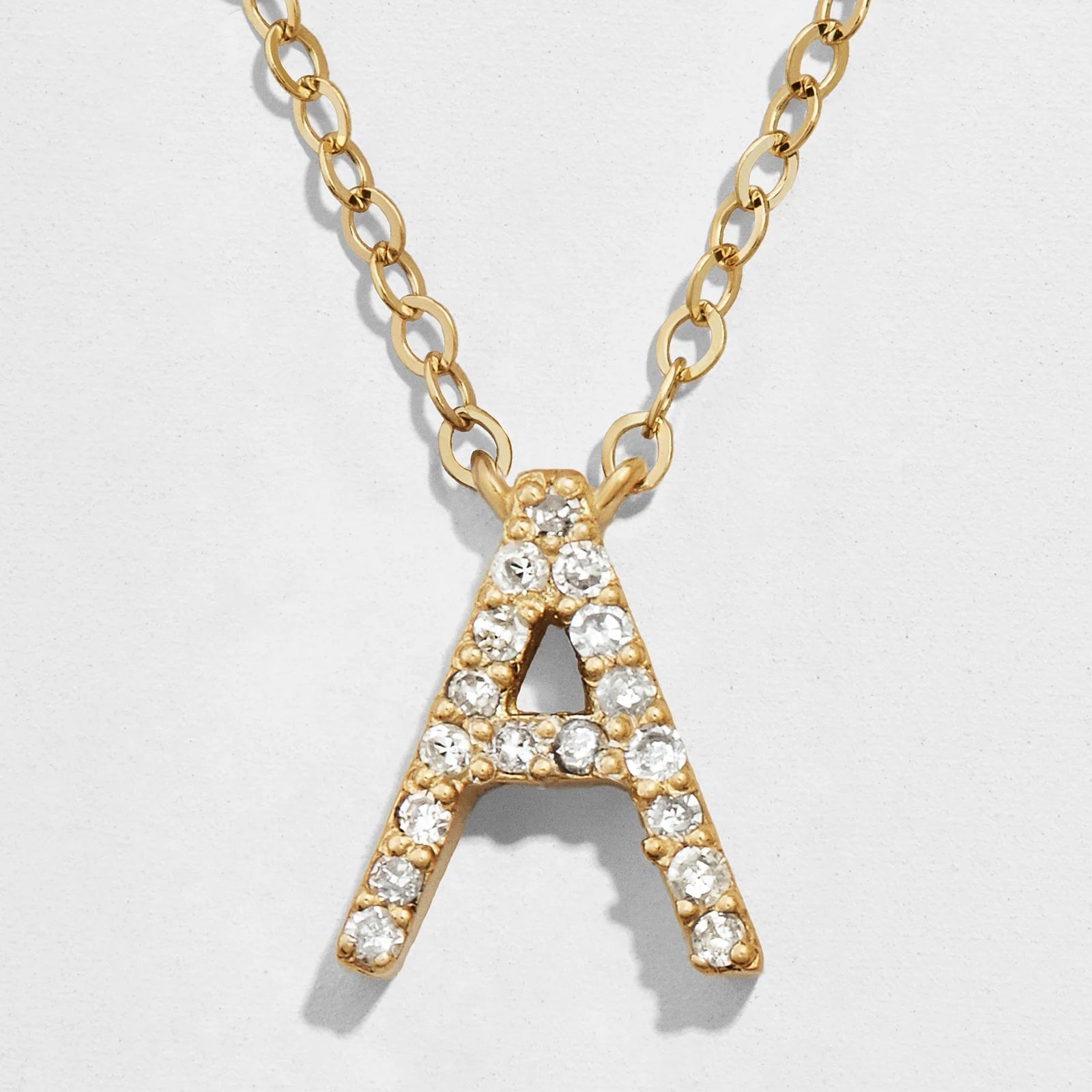14K Gold Diamond Initial Necklace