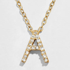 14K Gold Diamond Initial Necklace