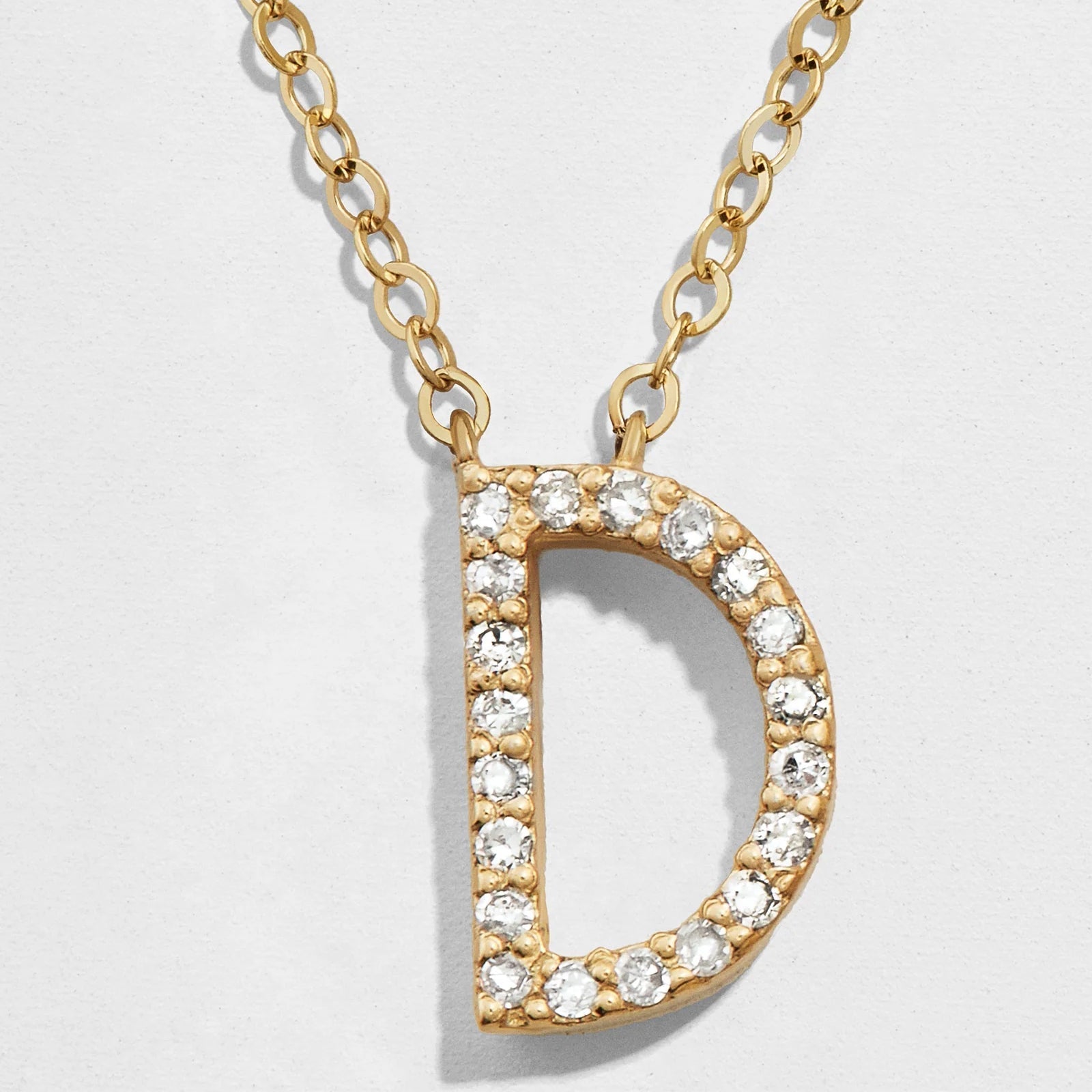 14K Gold Diamond Initial Necklace