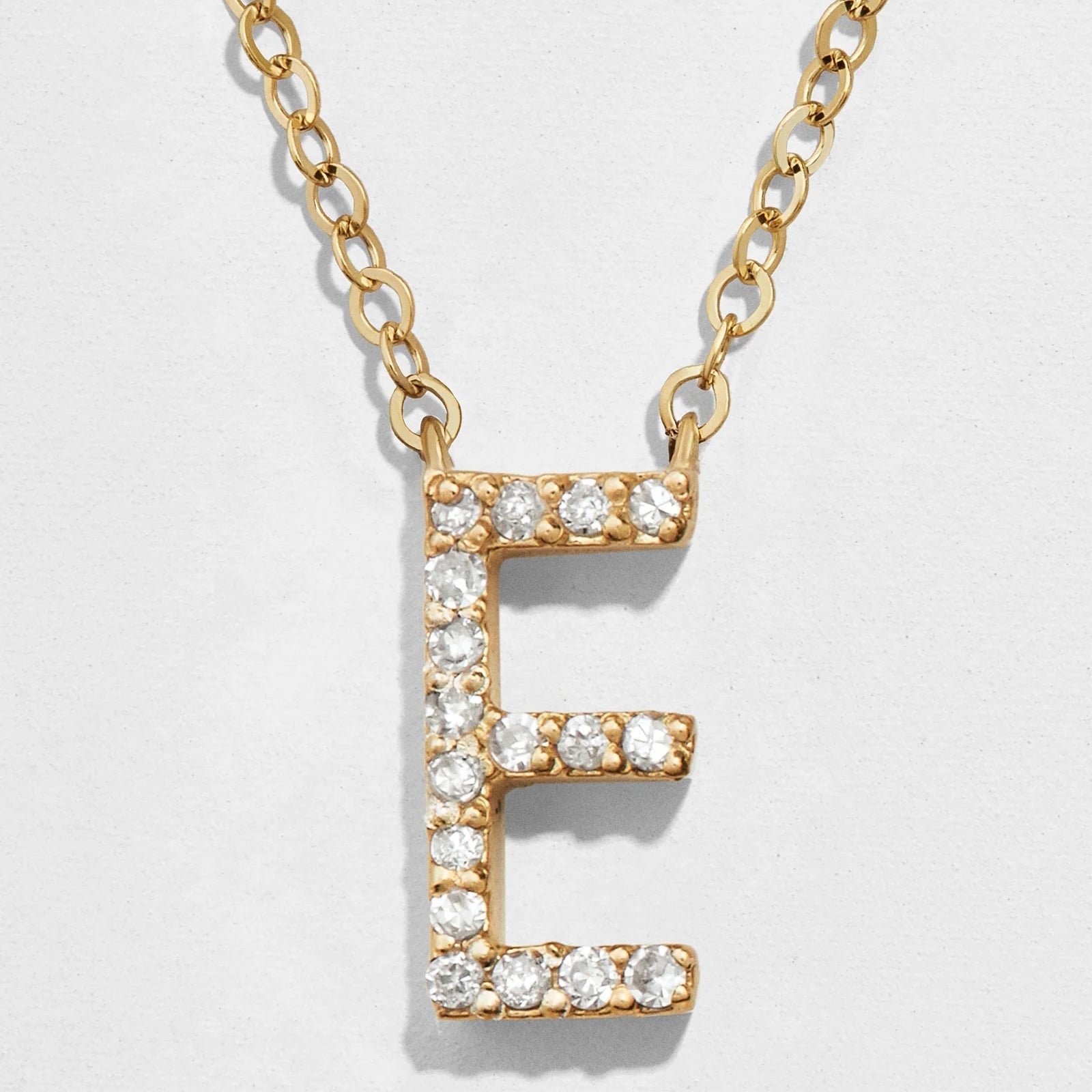 14K Gold Diamond Initial Necklace