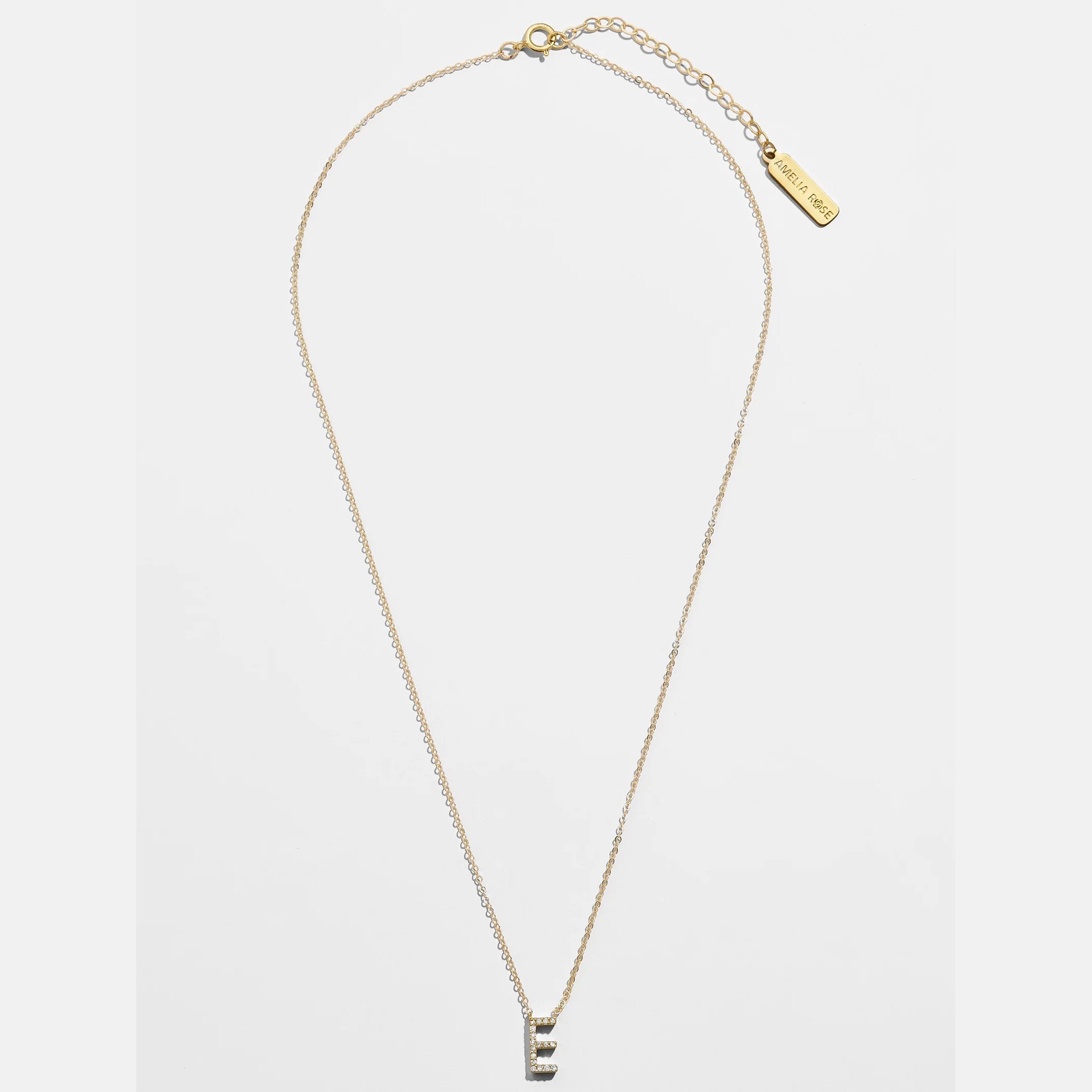 14K Gold Diamond Initial Necklace