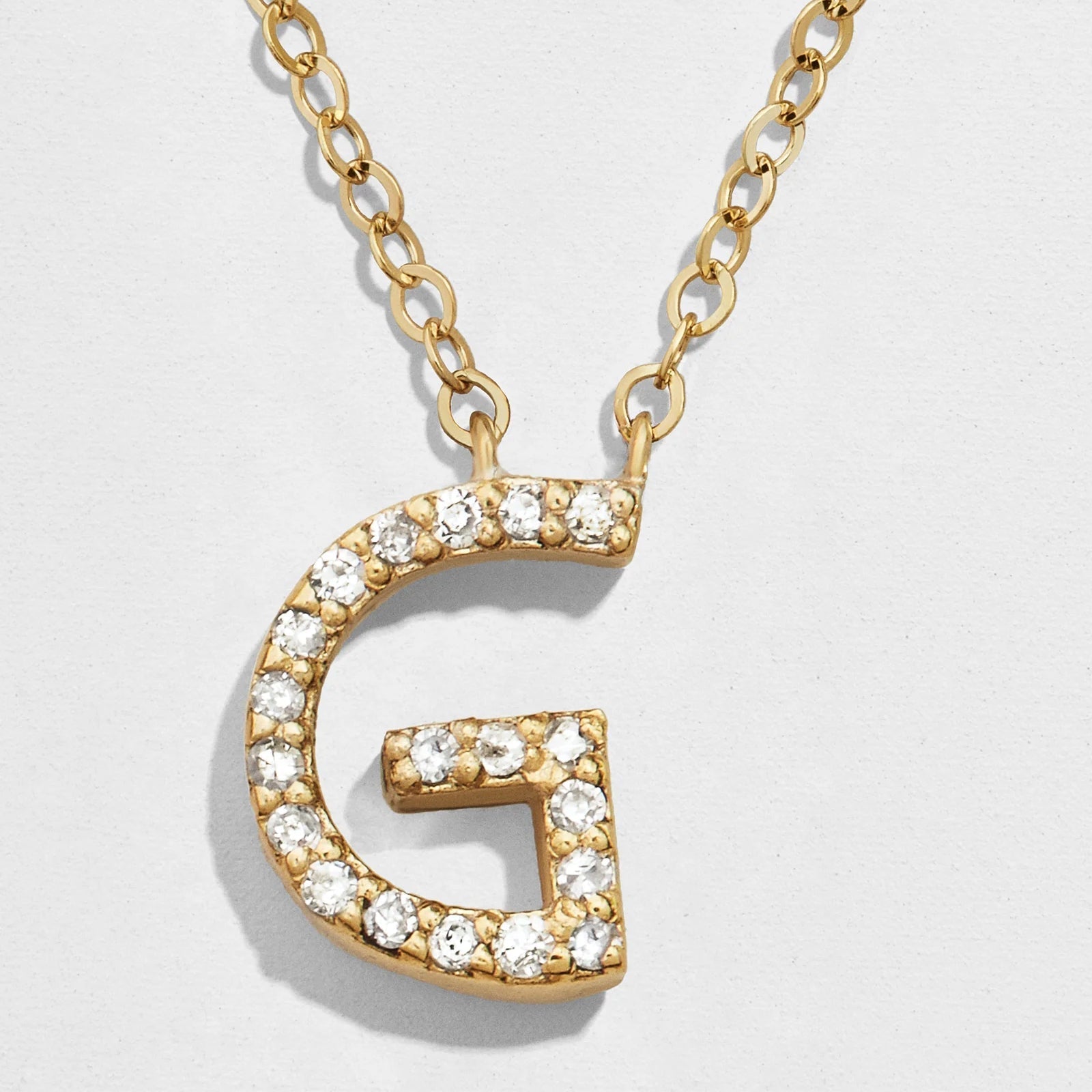 14K Gold Diamond Initial Necklace