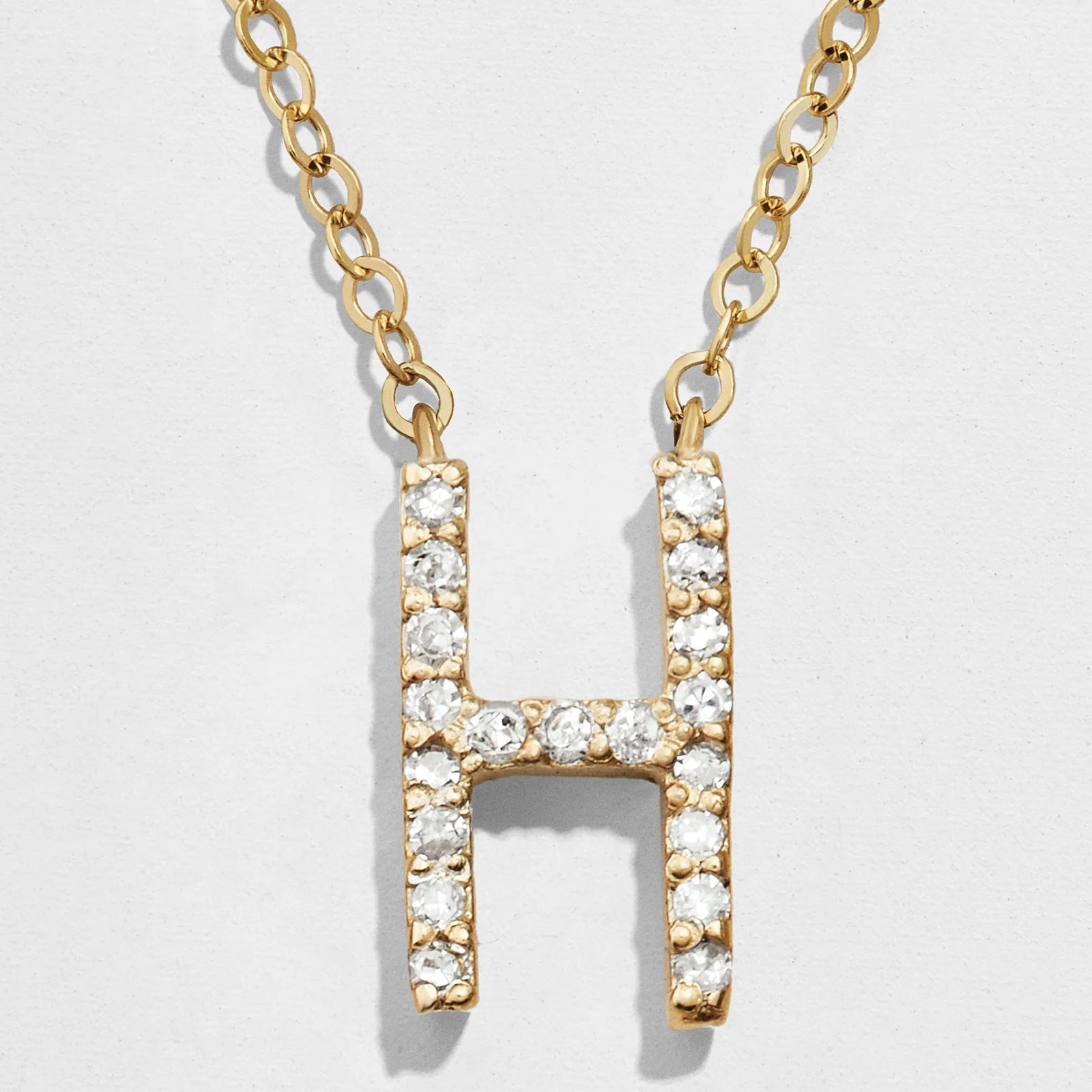 14K Gold Diamond Initial Necklace