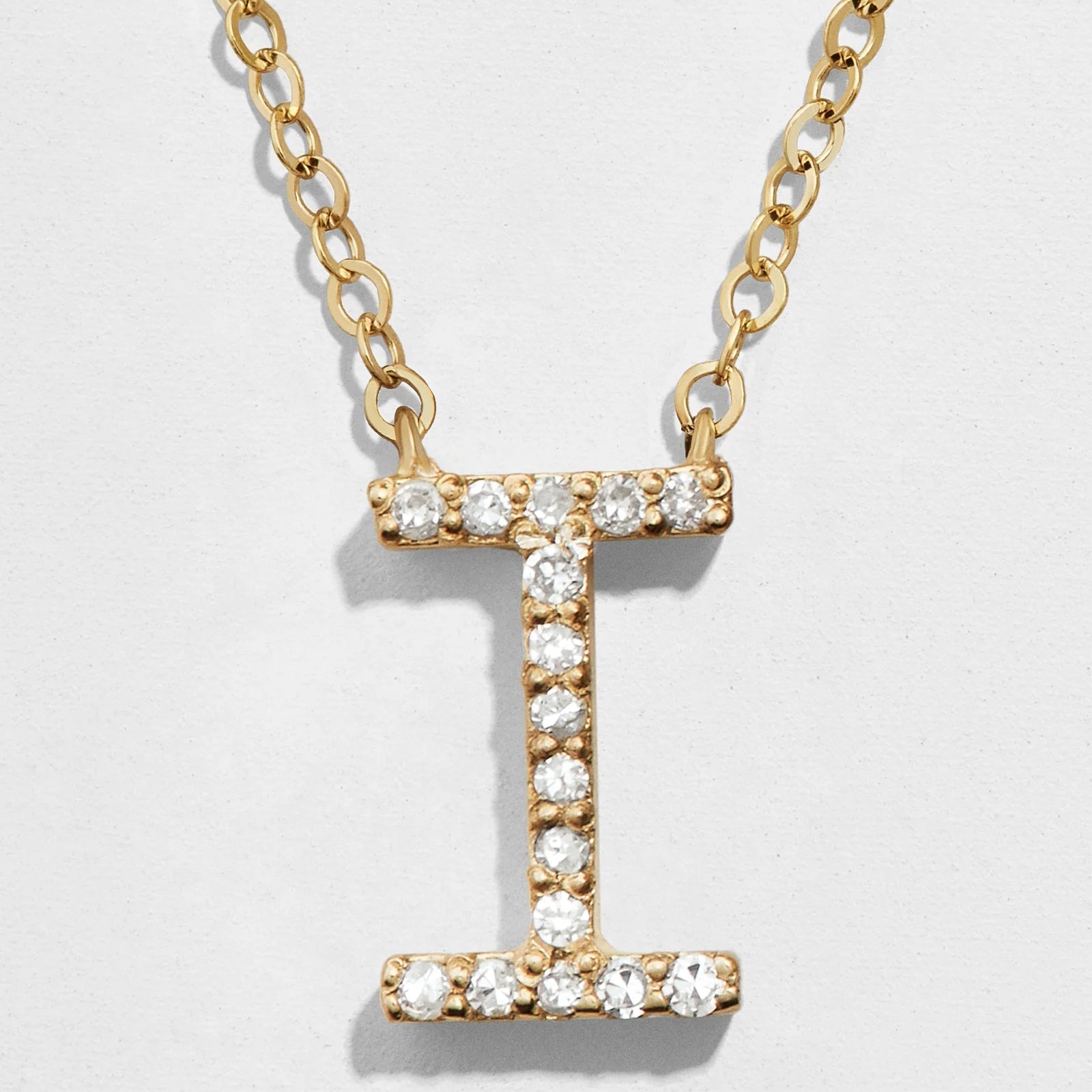 14K Gold Diamond Initial Necklace