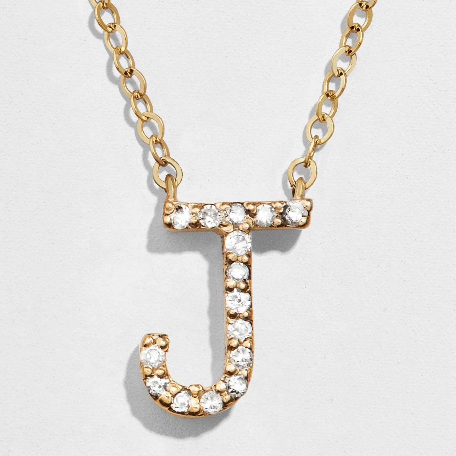 14K Gold Diamond Initial Necklace