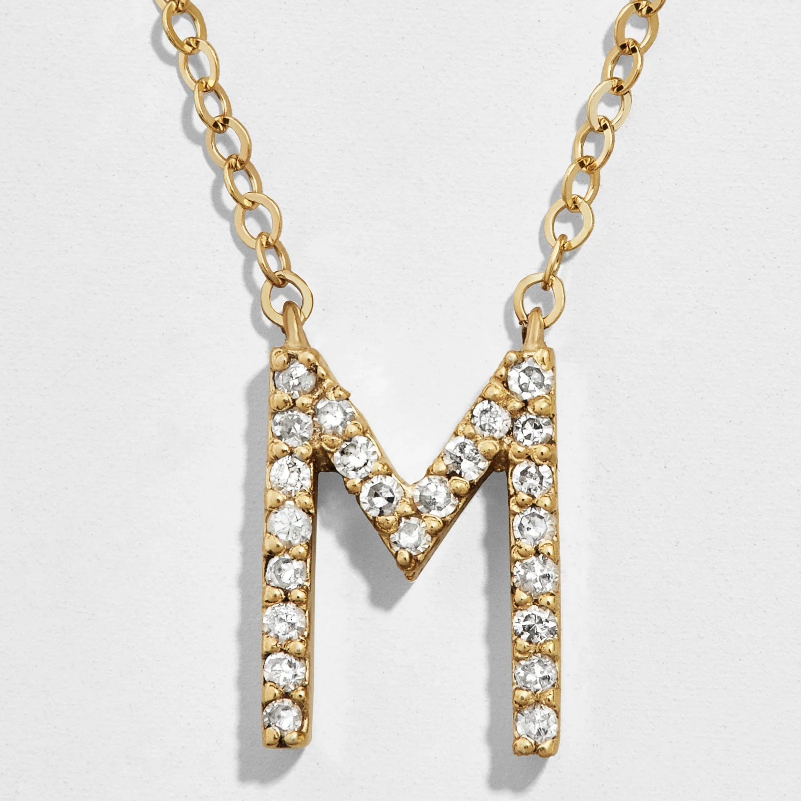 14K Gold Diamond Initial Necklace