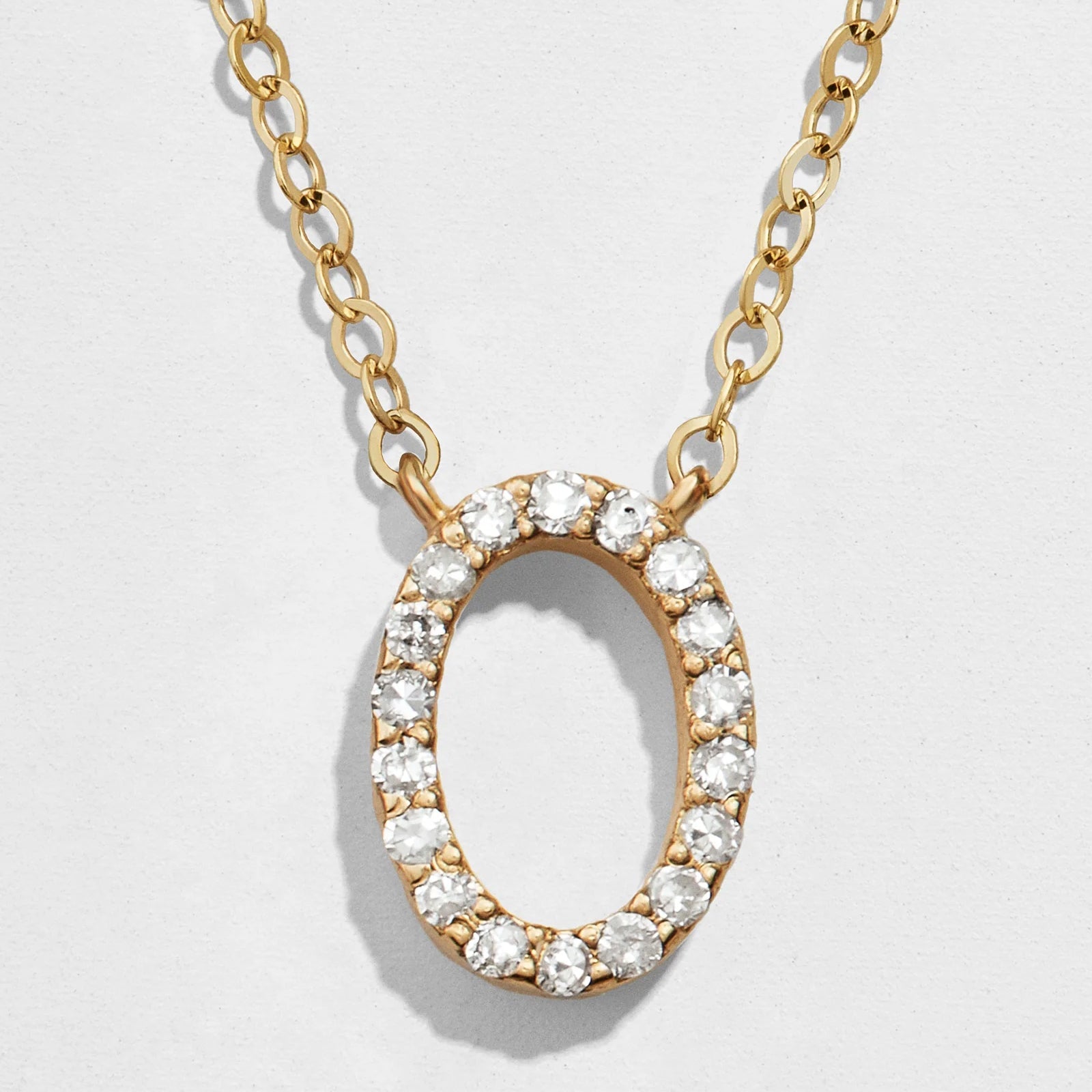 14K Gold Diamond Initial Necklace