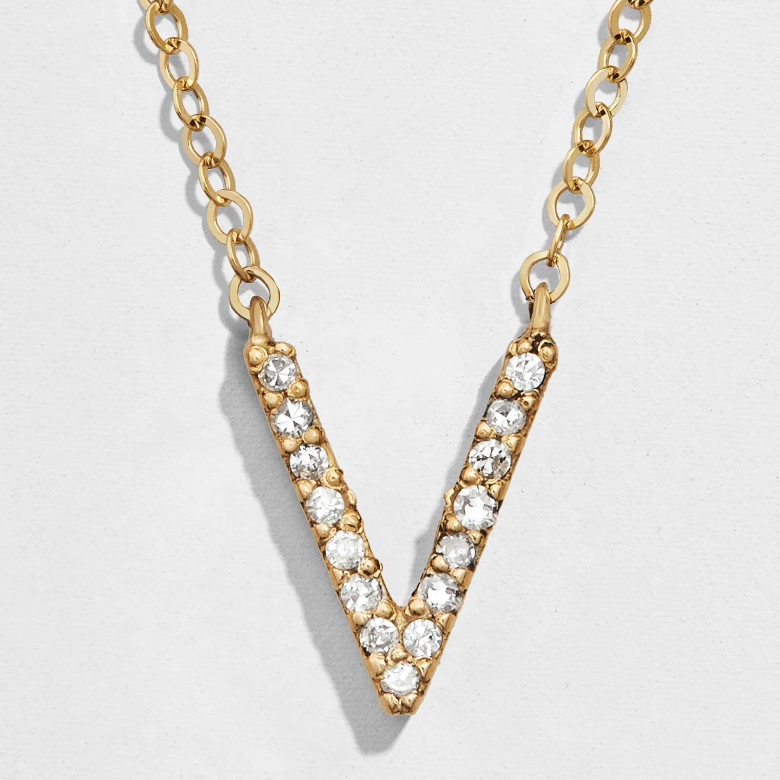 14K Gold Diamond Initial Necklace