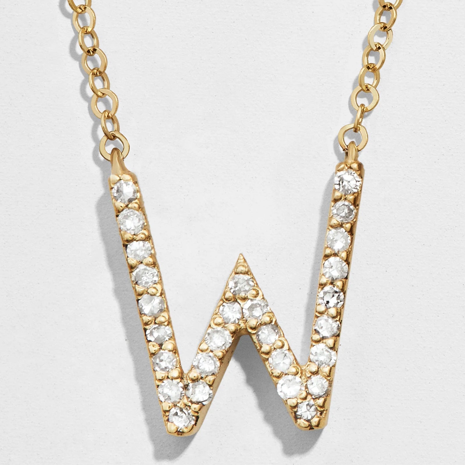 14K Gold Diamond Initial Necklace