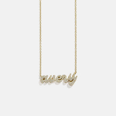 14K Gold Custom Nameplate Necklace - Luxe