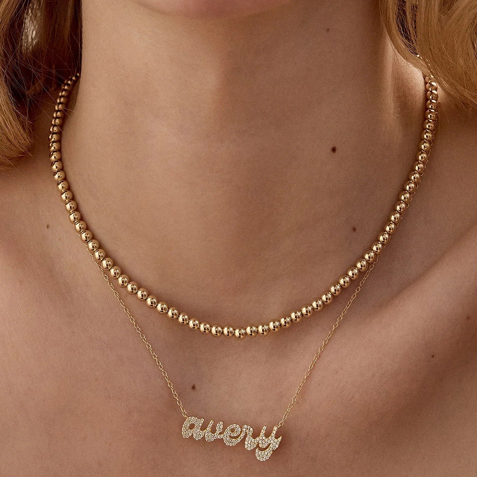 14K Gold Custom Nameplate Necklace - Luxe