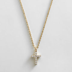 Agape 14K Gold Necklace - Gold/Pavé