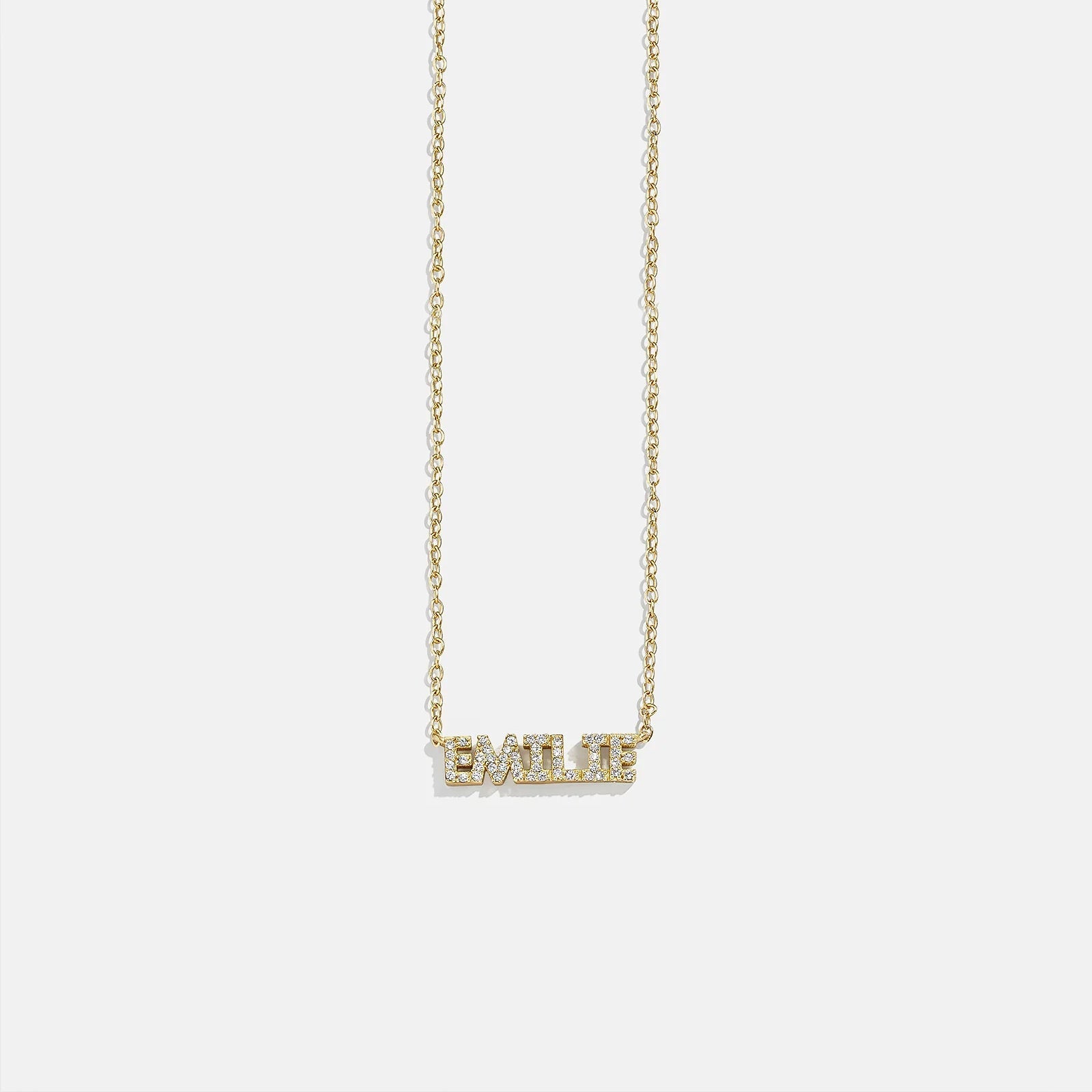 14K Gold Custom Nameplate Necklace - Mini Block