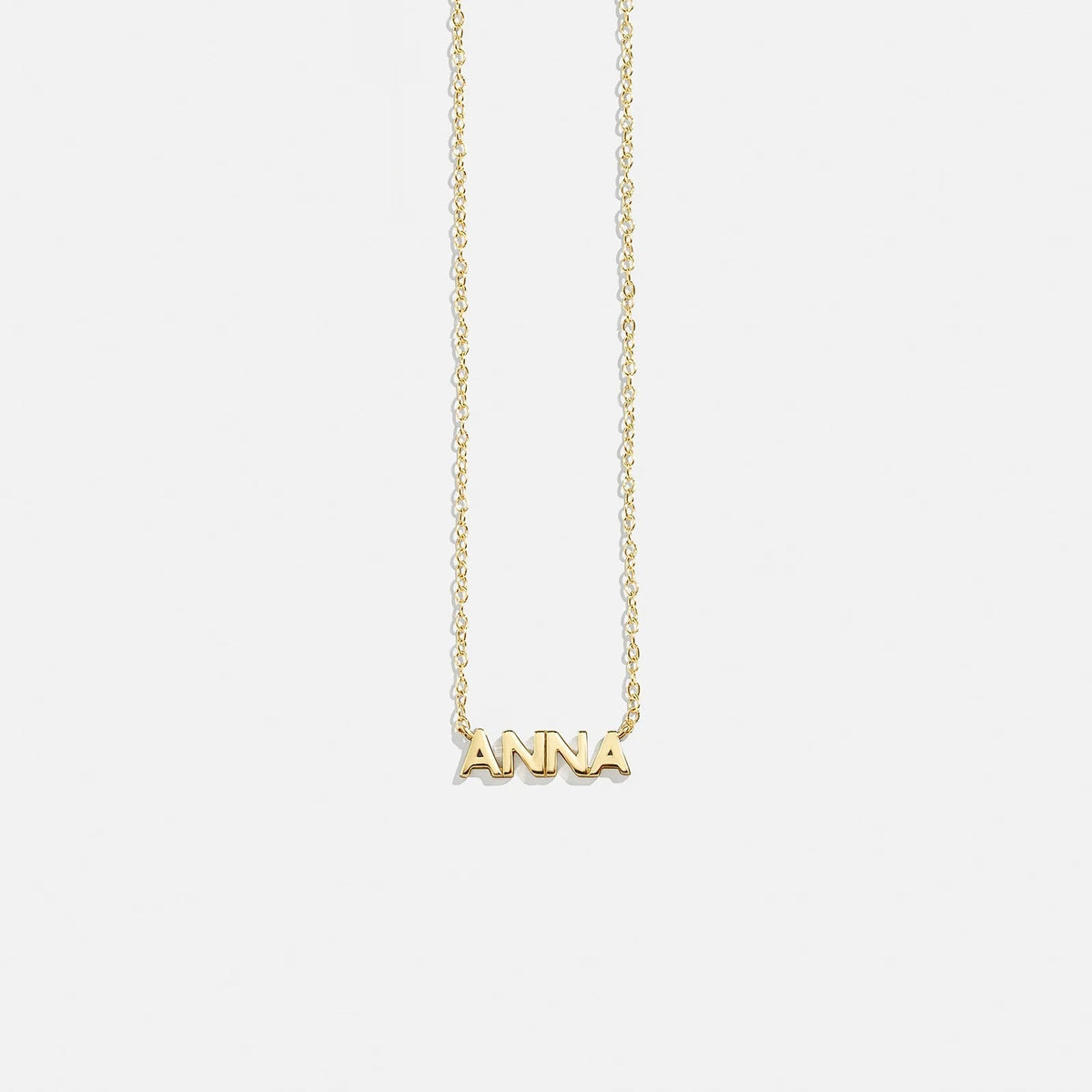 14K Gold Custom Nameplate Necklace - Mini Block
